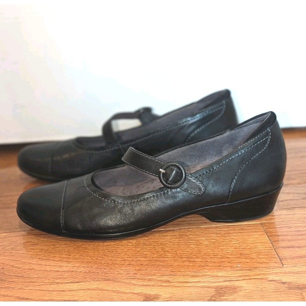 Comfort Mary Jane Work Shoes SoftWalk Black Leather 12N Narrow Career Minimalist